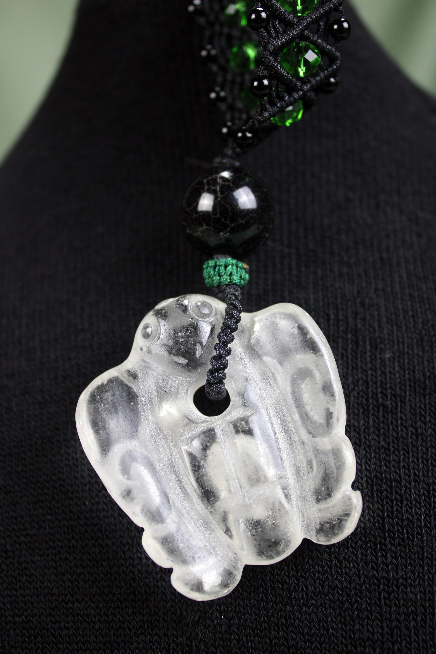 Handmade Bird-Shaped Crystal Pendant Necklace