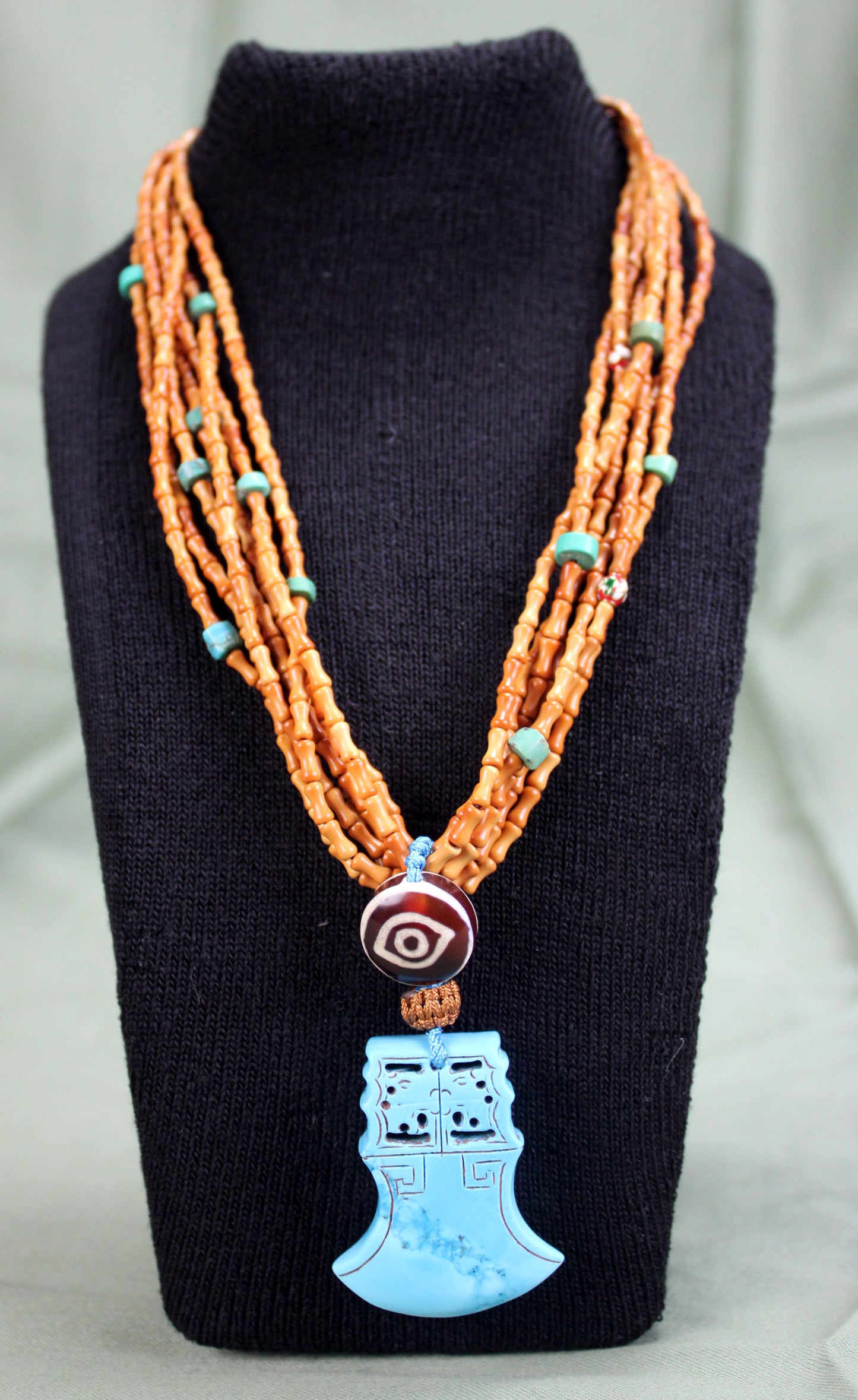 Turquoise Axe-Shaped Pendant Necklace