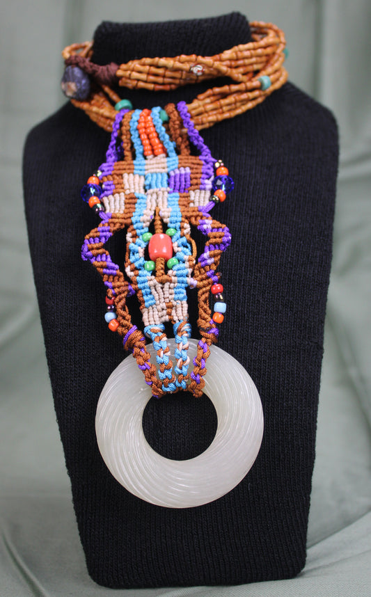 Handcrafted Ring-Shaped Jade Pendant Necklace